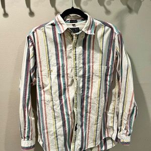 Vintage Preswick & Moore, Multi-Colored Striped, Button-Down Shirt. Medium.